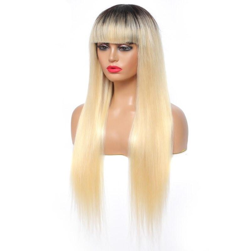 #1B/613 Straight 180% Density #613 Wig with Bang 200% Density Human