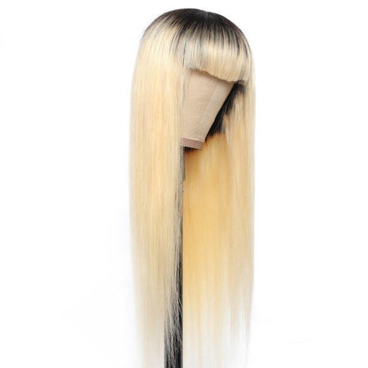 #1B/613 Straight 180% Density #613 Wig with Bang 200% Density Human