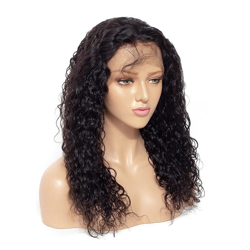 13x4 HD Transparent Lace Frontal Water Wave Human Hair Wigs 200% Densi