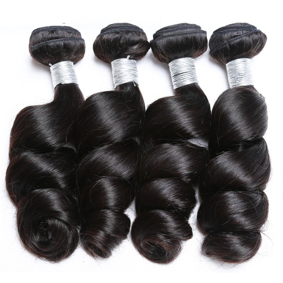 BeuMax 10A Grade 3/4 Loose Wave bundles with 13x4 Frontal