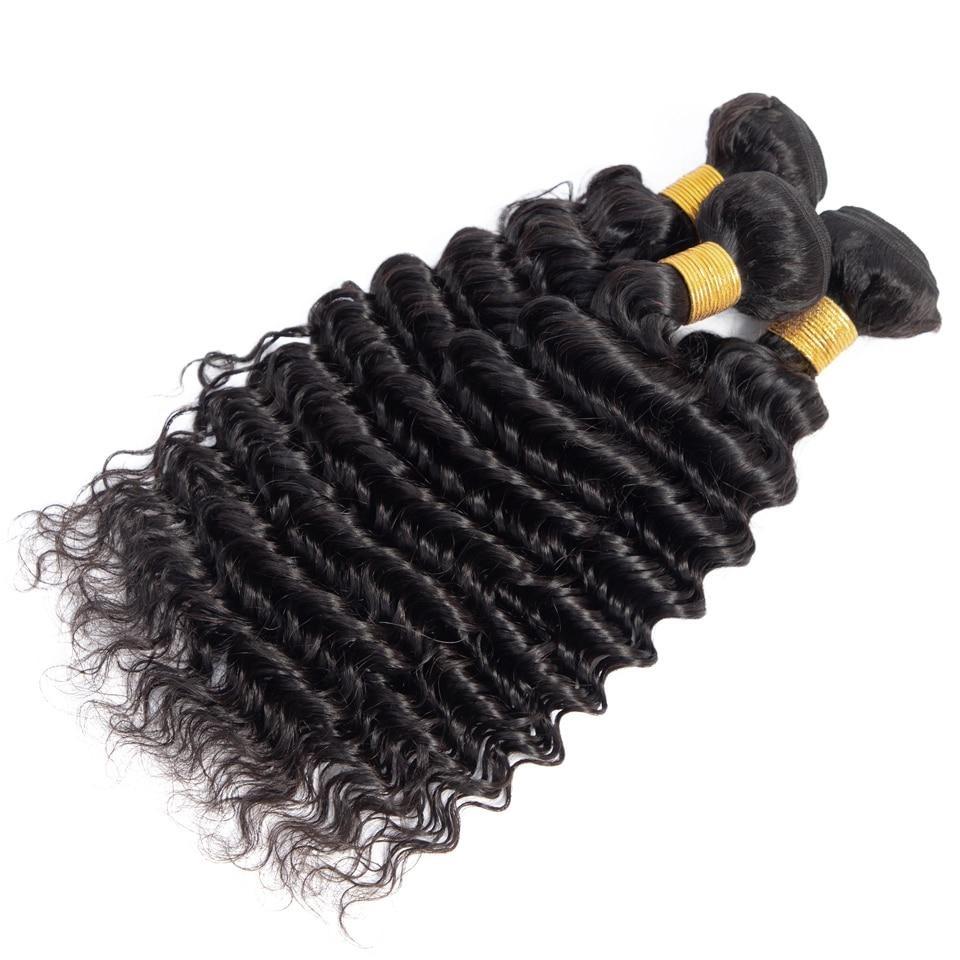 10A Grade 3/4 Deep Wave Human Hair bundles with 4x4 Closures & 13x4 Fr