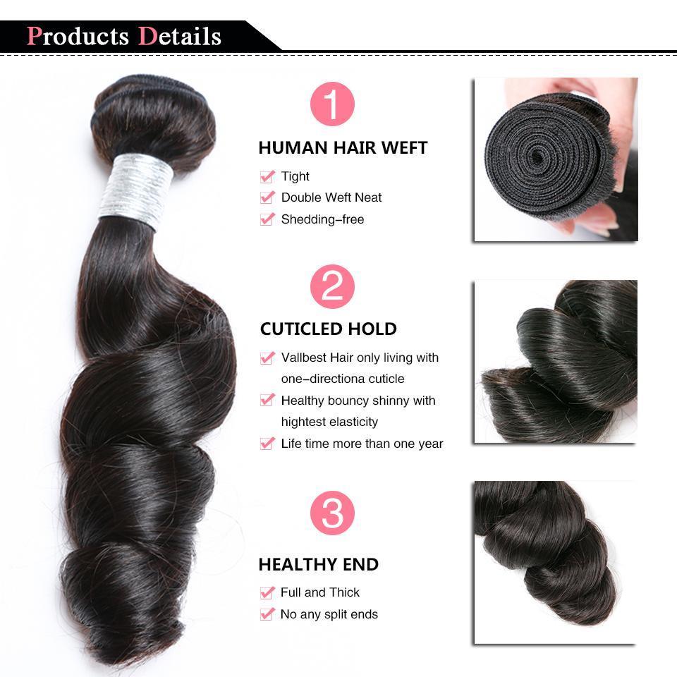 BeuMax 10A Grade 3/4 Loose Wave bundles with 13x4 Frontal