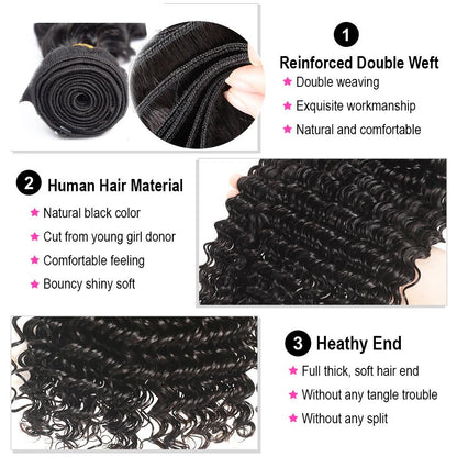 BeuMax 10A Grade 3/4 Jerry Curl bundles with 13x4 Frontal