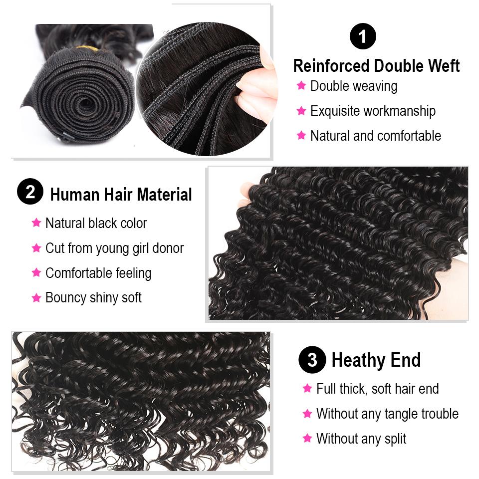 BeuMax 10A Grade 3/4 Deep Wave bundles with 13x4 Frontal