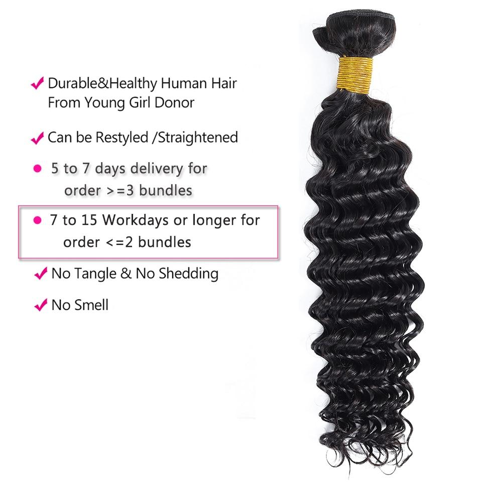 10A Grade 3/4 Deep Wave Human Hair bundles with 4x4 Closures & 13x4 Fr