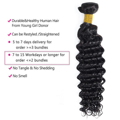 BeuMax 10A Grade 3/4 Deep Wave bundles with 13x4 Frontal