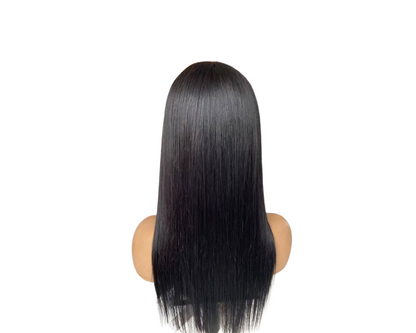 Straight Human Hair Wigs With Bangs Full Machine Made Brazilian Human