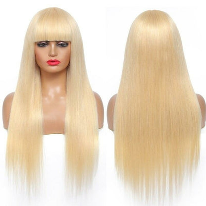 #1B/613 Straight 180% Density #613 Wig with Bang 200% Density Human