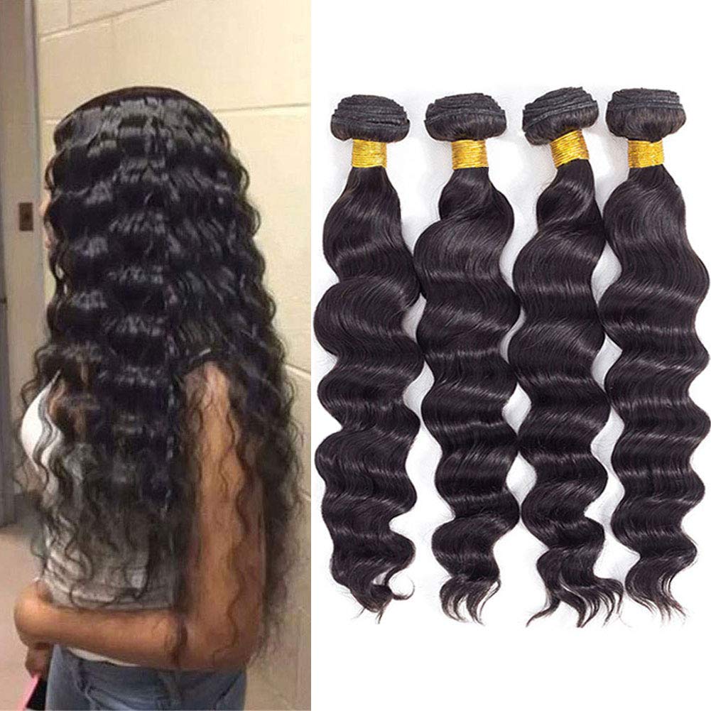 BeuMax 10A Grade 3/4 Loose body Wave  Bundles with 4x4 Closure