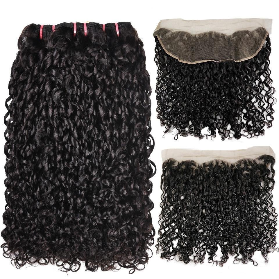 Super Double Drawn 12A Grade Pissy Curl BUNDLES with CLOSURES & FRONTA