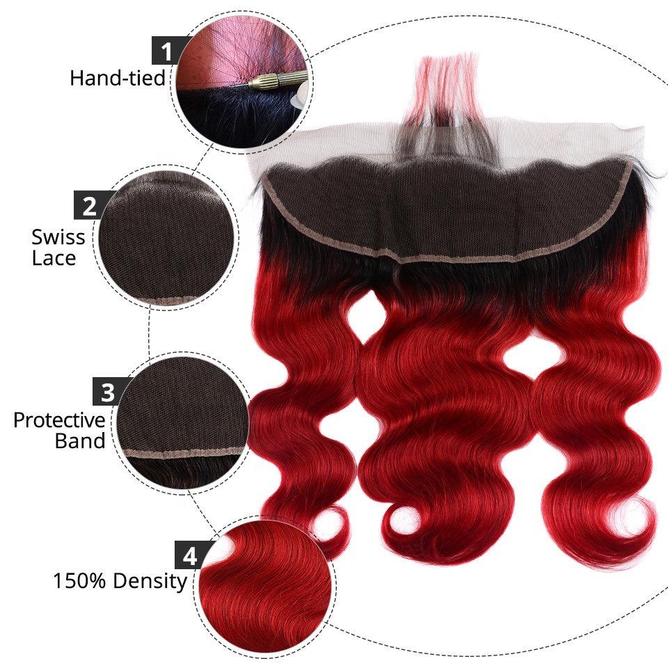 BeuMax 1B Burgundy Body Wave BUNDLES with CLOSURES & FRONTALS