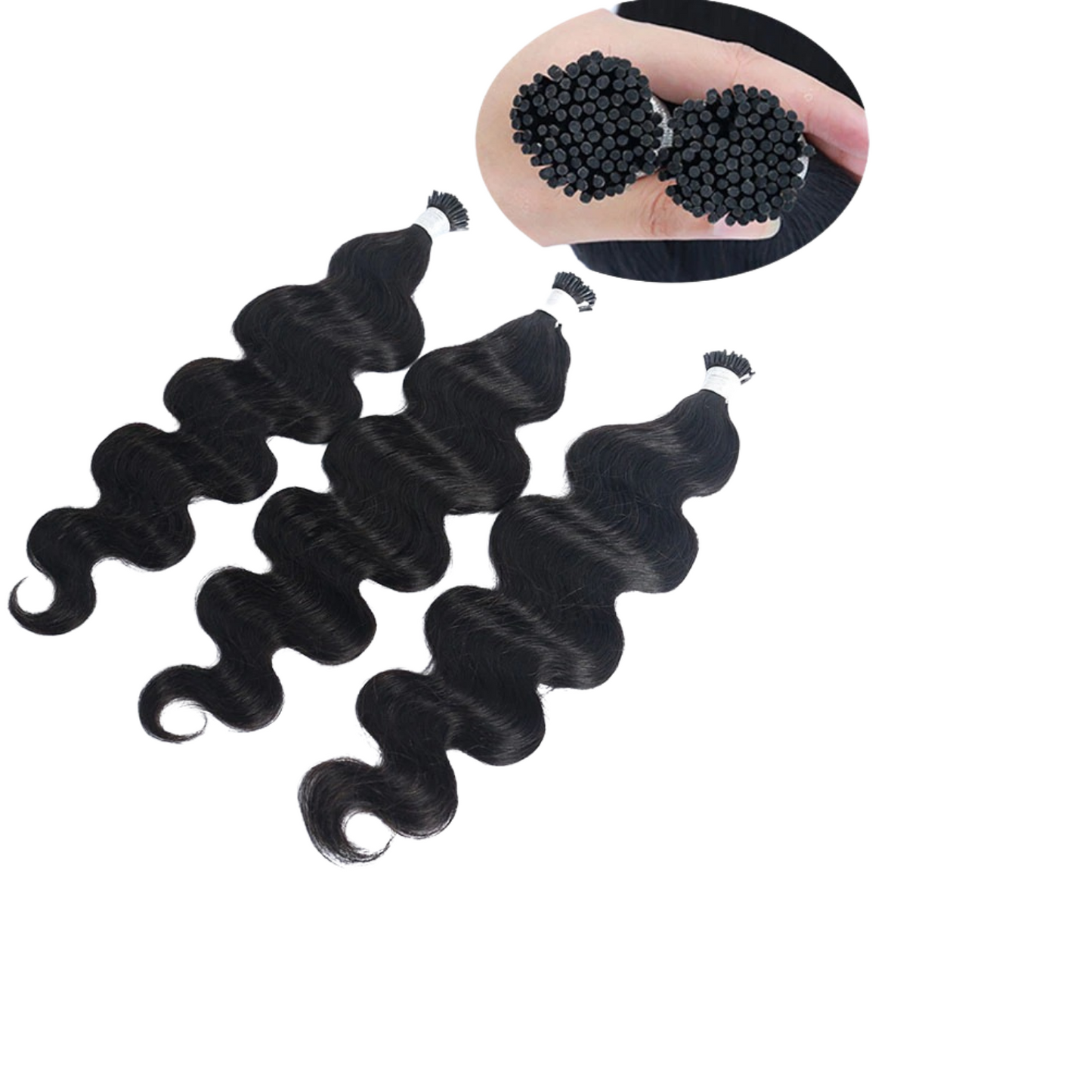 Body Wave Human Hair i Tip Microlinks Bulk Braiding Human Hair Bundles