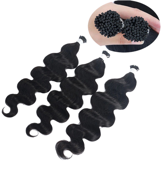 Body Wave Human Hair i Tip Microlinks Bulk Braiding Human Hair Bundles