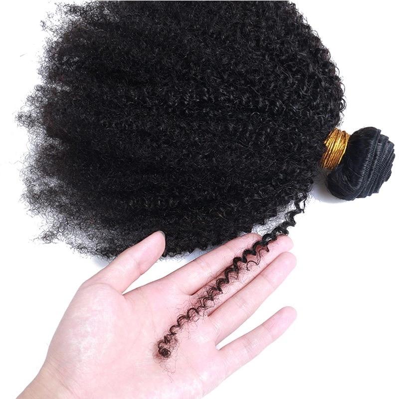 10A Grade 3/4 Bundles Afro Kinky Curly weave with 4X4 Closures & 13x4