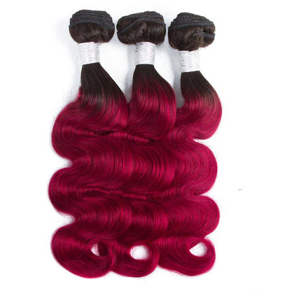 BeuMax 1B Burgundy Body Wave BUNDLES with CLOSURES & FRONTALS