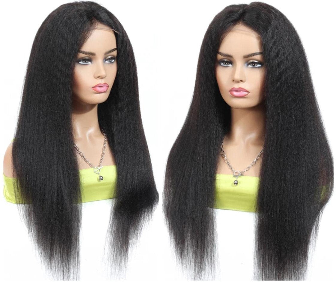 180% Density Full 4x4 Transparent Lace Front Kinky Straight Human Hair