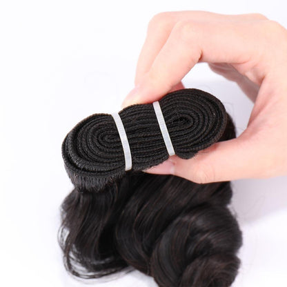 Super Double Drawn 12A Grade Loose Wave BUNDLES with CLOSURES & FRONTA