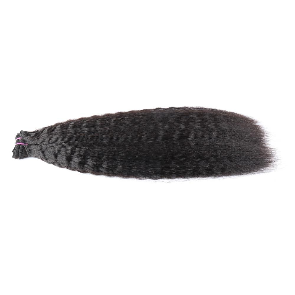 Super Double Drawn 12A Grade Kinky Straight BUNDLES with CLOSURES & FR