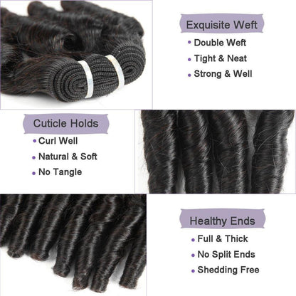 10A Grade 3/4 Spring Curl Fumi Human Hair bundles with 4x4 Closures &