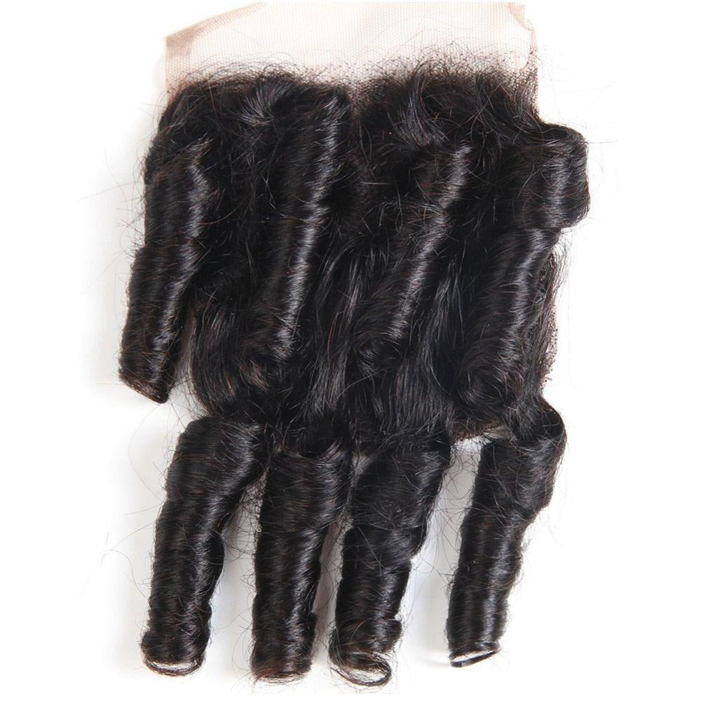 10A Grade 3/4 Spring Curl Fumi Human Hair bundles with 4x4 Closures &