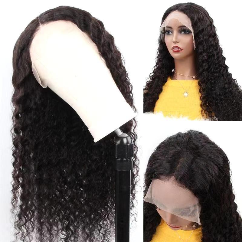 Deep Wave 13x6 Transparent Lace Frontal Brazilian Human Hair Wigs