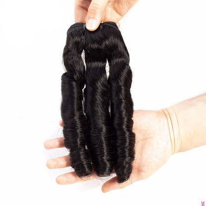 10A Grade 3/4 Spring Curl Fumi Human Hair bundles with 4x4 Closures &