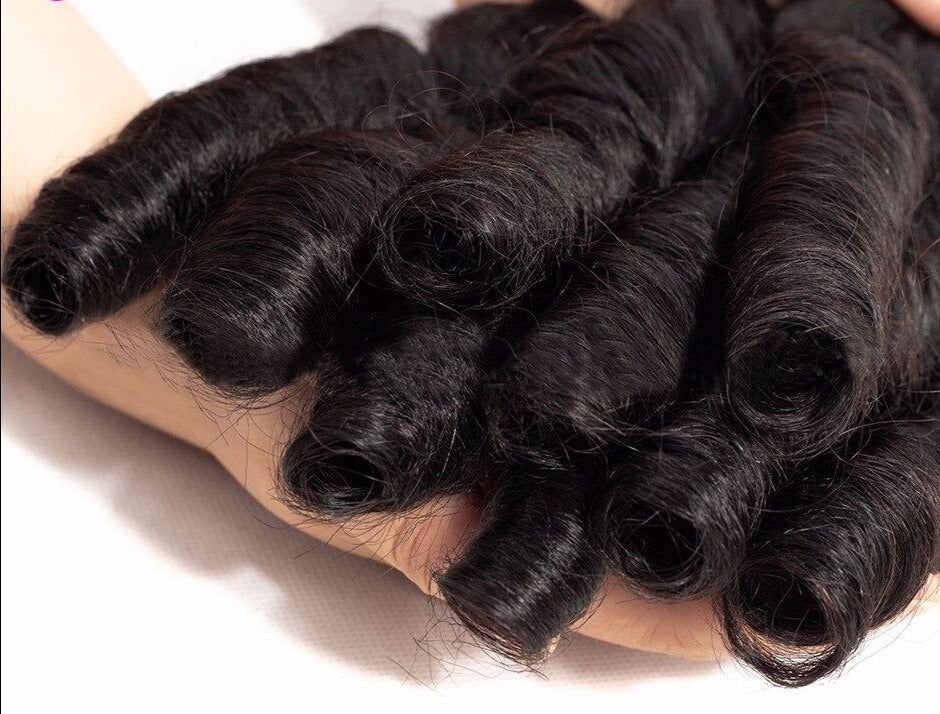 10A Grade 3/4 Spring Curl Fumi Human Hair bundles with 4x4 Closures &