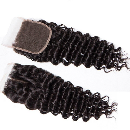 10A Grade Deep Wave 4x4 Brazilian  5x5 Lace 6x6 Closure Remy Human Hai