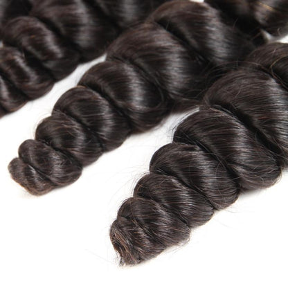 BeuMax 10A Grade 3/4 Loose Wave bundles with 13x4 Frontal