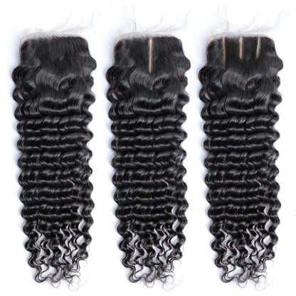 10A Grade Deep Wave 4x4 Brazilian  5x5 Lace 6x6 Closure Remy Human Hai