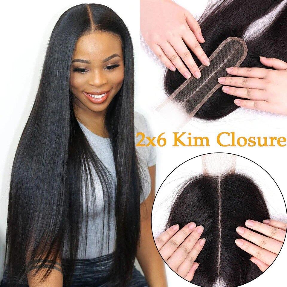 10A Grade Brazilian  Straight 2x6 Lace Closure Kim K Closure Remy Huma