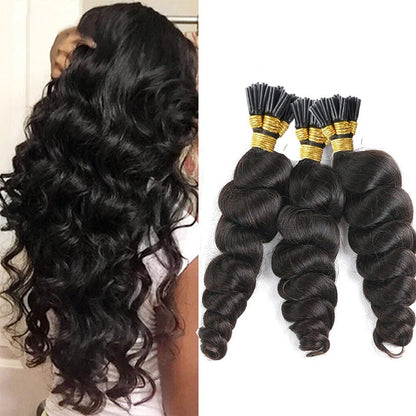 Loose Wave Human Hair i Tip Microlinks Bulk Braiding Human Hair Bundle