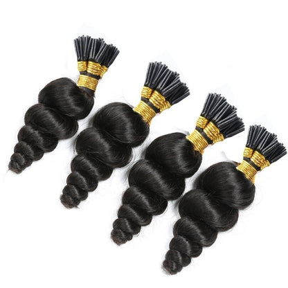 Loose Wave Human Hair i Tip Microlinks Bulk Braiding Human Hair Bundle