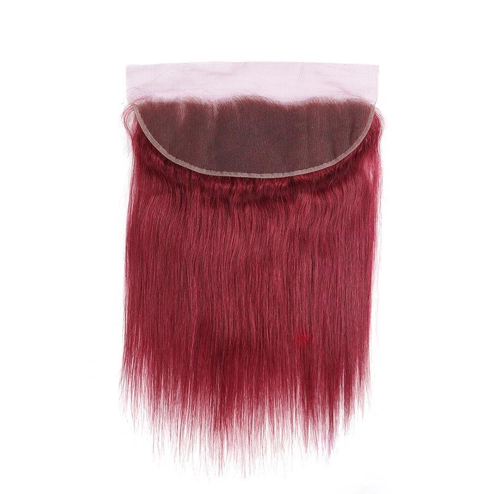 Burgundy 10A Grade 3/4 Straight #1B/Burgundy BUNDLES with CLOSURES & F