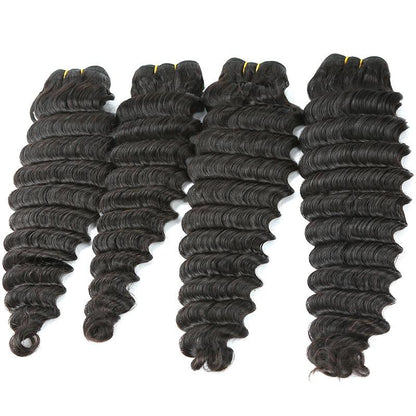 Super Double Drawn 12A Grade Loose Deep Wave BUNDLES with CLOSURES & F