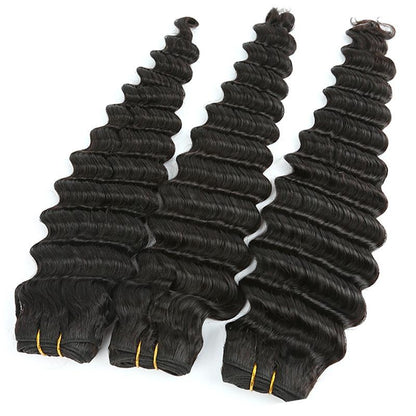 Super Double Drawn 12A Grade Loose Deep Wave BUNDLES with CLOSURES & F