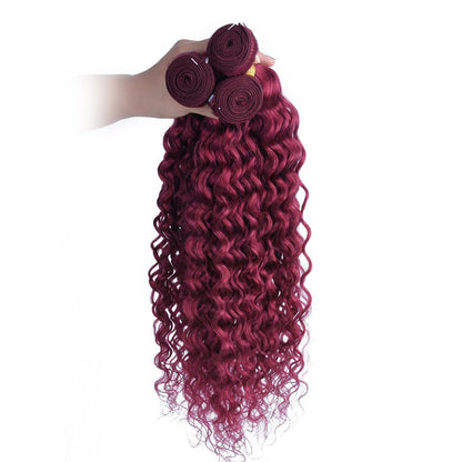 Burg 10A Grade Water Wave #1B/Burgundy BUNDLES with CLOSURES & FRONTAL