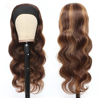 Piano Highlight Headband Body Wave Glueless Human Hair Wigs Virgin Hai