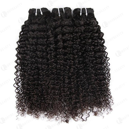 Super Double Drawn 12A Grade Kinky Curl BUNDLES with CLOSURES & FRONTA