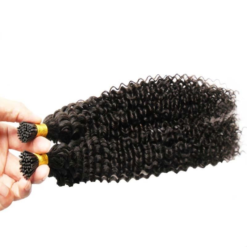 Jerry Curl Human Hair i Tip Microlinks Bulk Braiding Human Hair Bundle