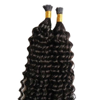 Jerry Curl Human Hair i Tip Microlinks Bulk Braiding Human Hair Bundle