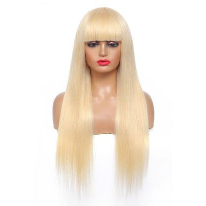 #1B/613 Straight 180% Density #613 Wig with Bang 200% Density Human