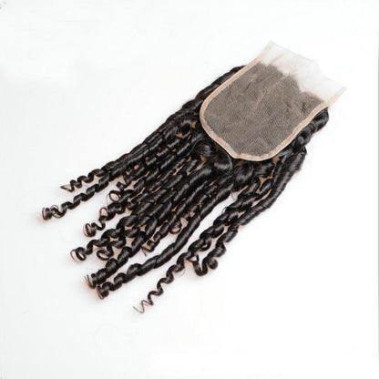 Super Double Drawn 12A Grade Bebe Pissy Curl BUNDLES with CLOSURES & F