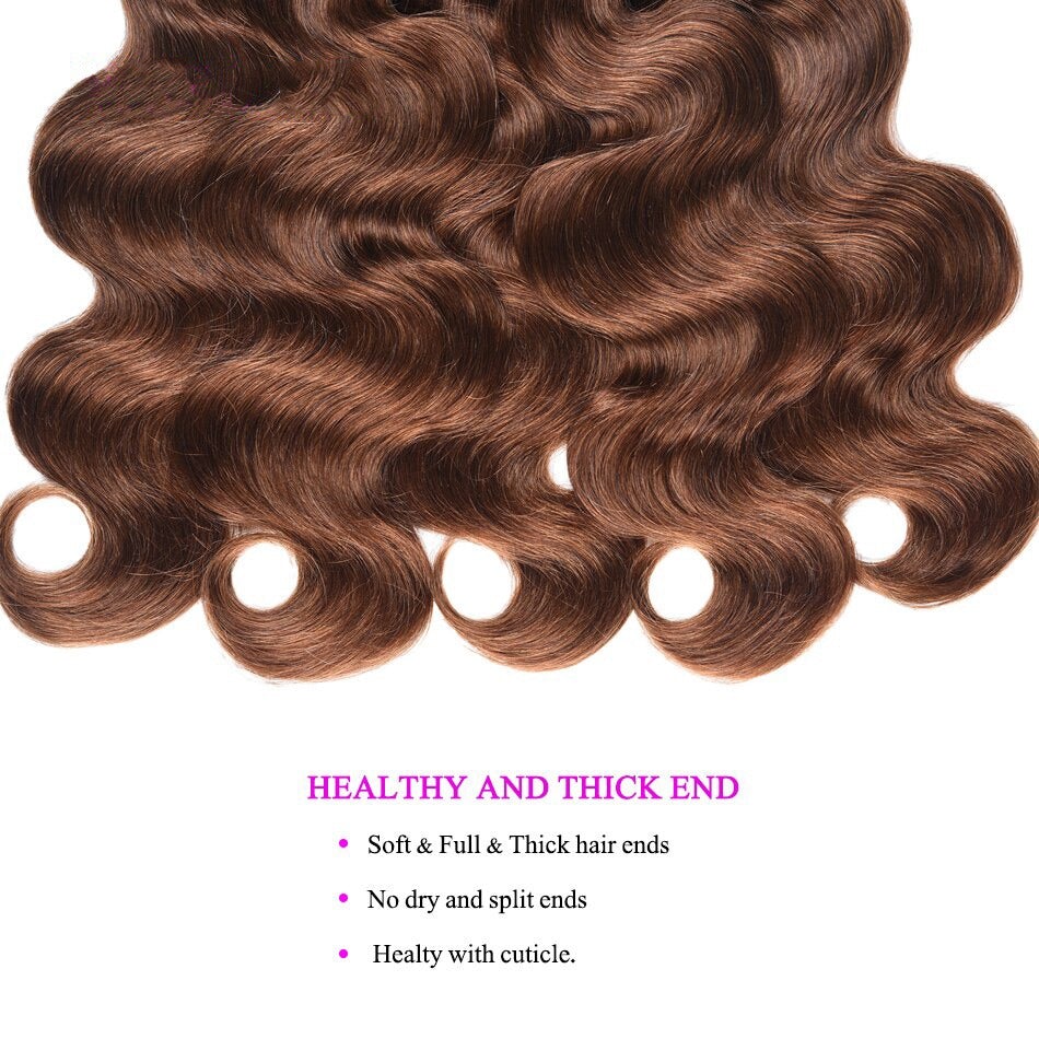 10A Grade #33 Body Wave #4 BUNDLES with CLOSURES & FRONTALS