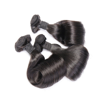 10A Grade Brazilian Egg Curl Fumi Human Hair Bundles With 4x4 Closure