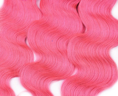 #Pink 10A Grade #1B/Pink Brazilian Body Wave 3/4 BUNDLES with CLOSURES