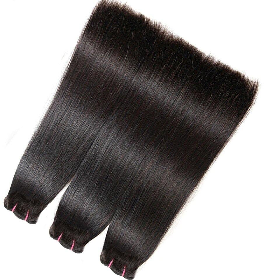 Super Double Drawn 12A Grade Straight Hair BUNDLES with CLOSURES & FRO