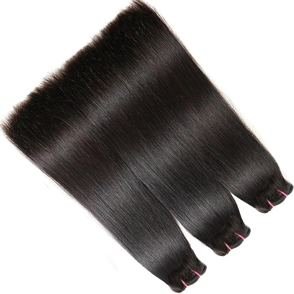 Super Double Drawn 12A Grade Straight Hair BUNDLES with CLOSURES & FRO