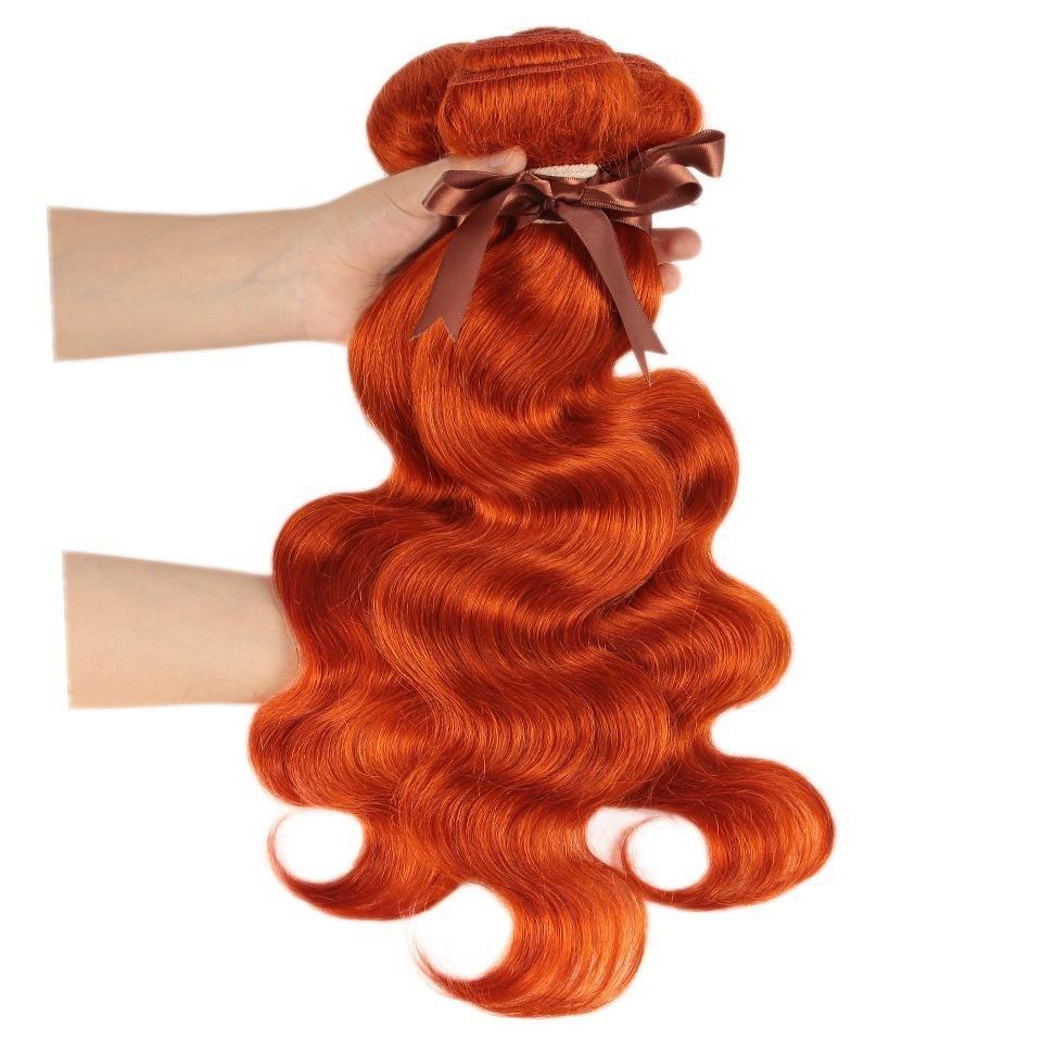 10A Grade Orange #1B/350 Body Wave BUNDLES with CLOSURES & FRONTALS