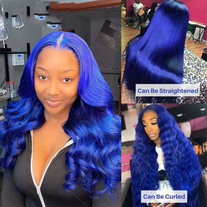 10A Grade Blue Body Wave BUNDLES with CLOSURES & FRONTALS #1B/ blue